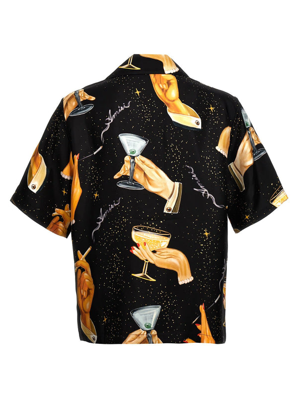 AMIRI champagne Bowling Shirt - Men - Piano Luigi