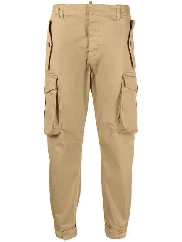 Dsquared2 Khaki Cotton Cargo Trousers - Men - Piano Luigi