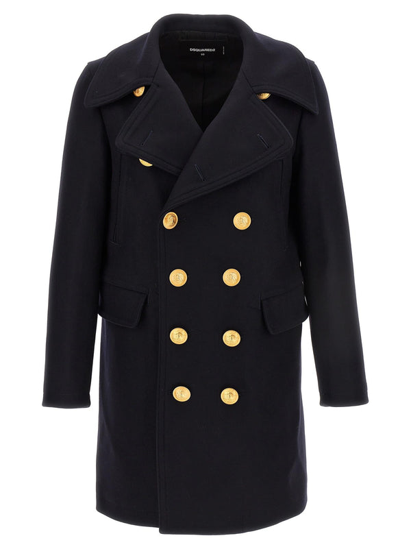 Dsquared2 Double Breasted Wool Coat - Men - Piano Luigi