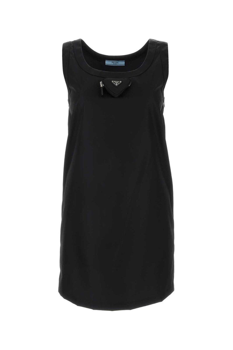 Prada Logo Plaque Sleeveless Mini Dress - Women - Piano Luigi