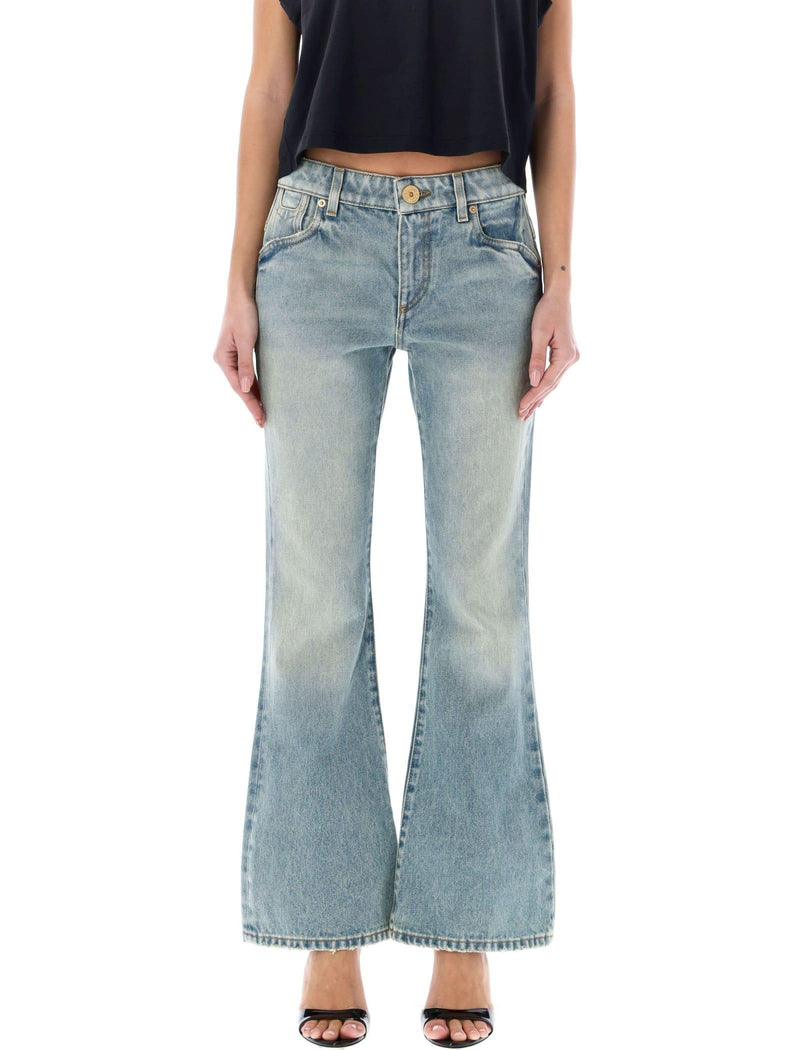 Balmain Western Bootcut Denim Jeans - Women - Piano Luigi