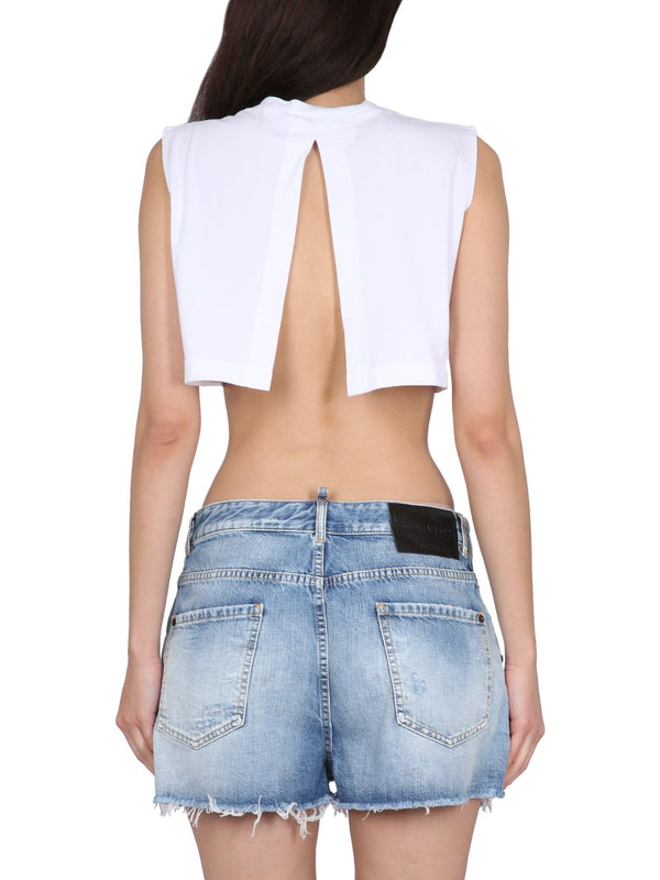 Dsquared2 Crop-top With Logo - Women - Piano Luigi