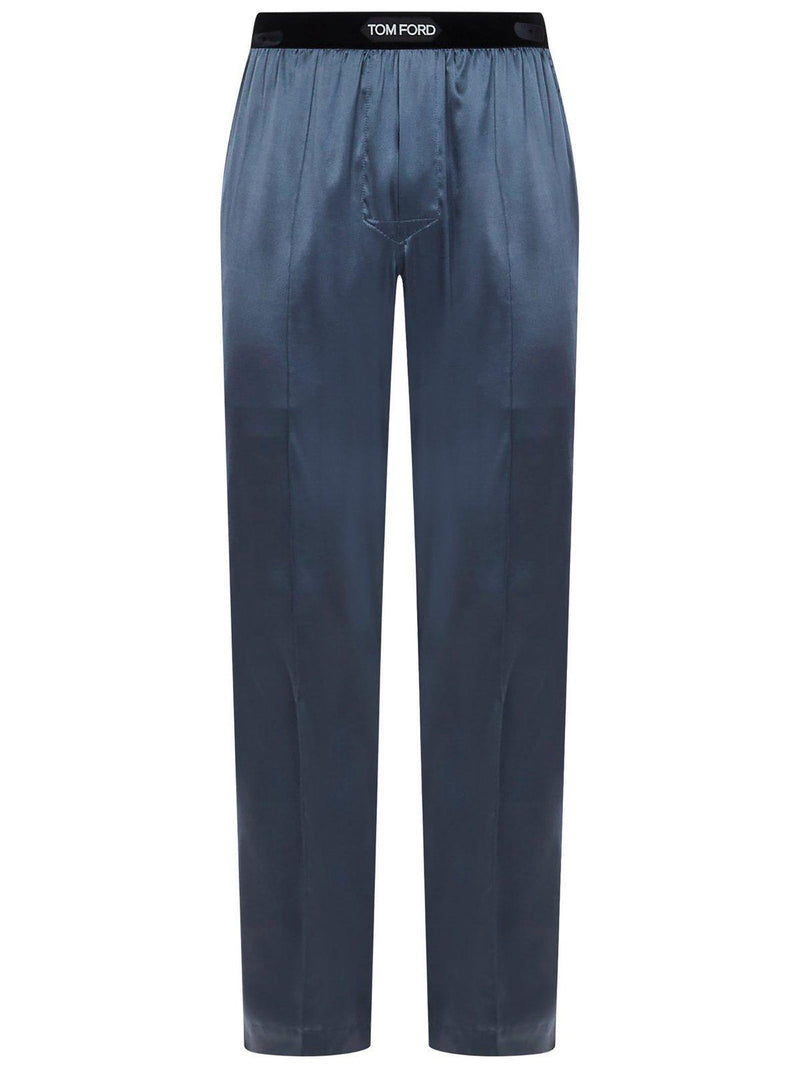 Tom Ford Logo Waist Satin Pajama Trousers - Men - Piano Luigi