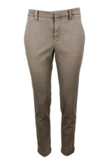 Brunello Cucinelli Cigarette Trousers In Stretch Cotton Drill With Monili On The Loop - Women - Piano Luigi