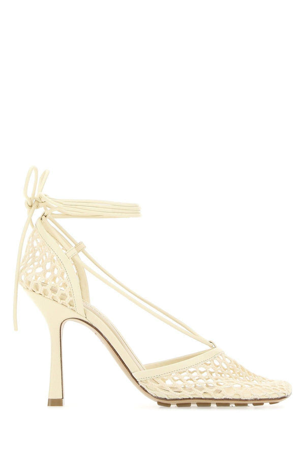 Bottega Veneta Ivory Mesh Stretch Sandals - Women - Piano Luigi