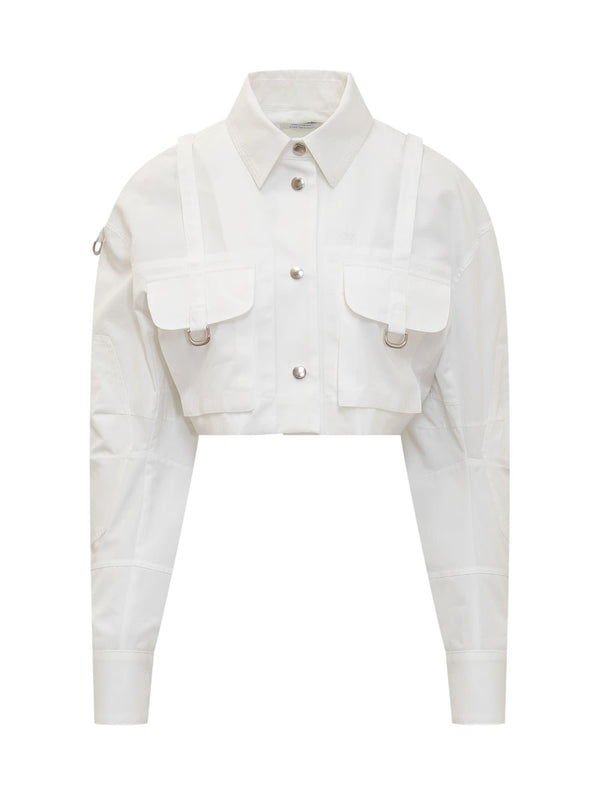 Off-White Poplin Cargo Shirt - Women - Piano Luigi