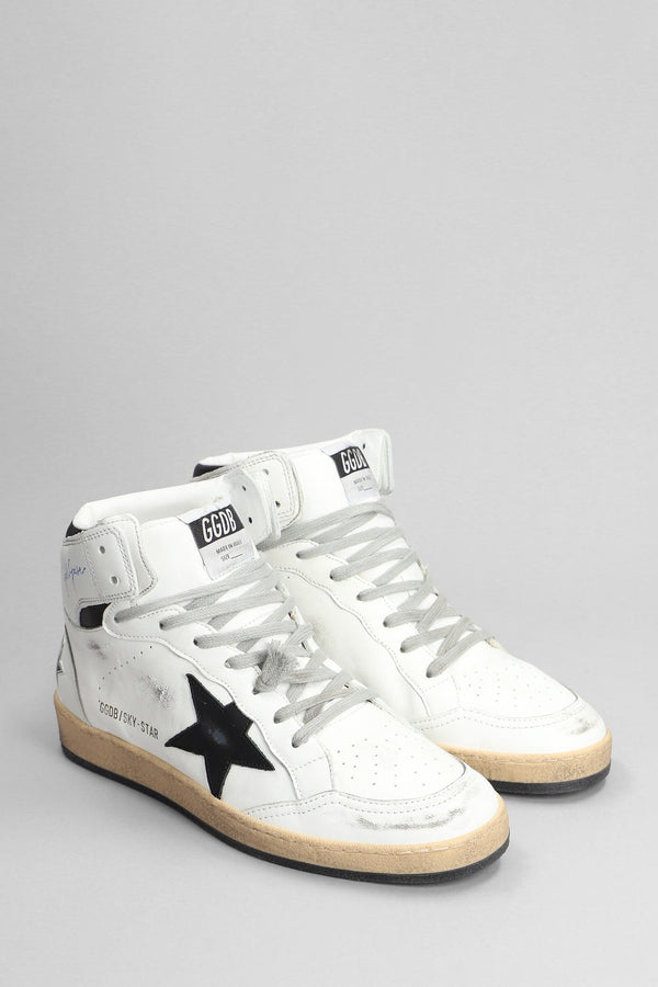 Golden Goose Sky Star Sneakers In White Leather - Men - Piano Luigi