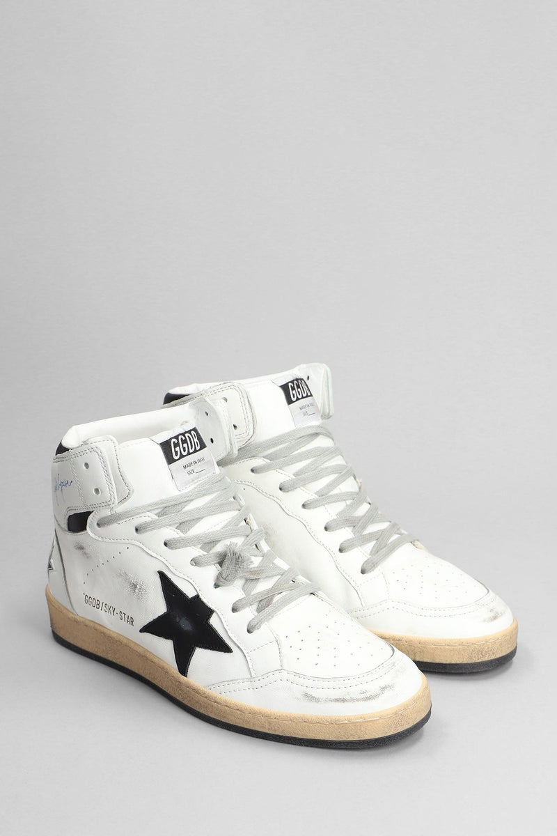 Golden Goose Sky Star Sneakers In White Leather - Men - Piano Luigi