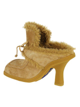 Burberry Fur Detail Lace-up Mules - Women - Piano Luigi