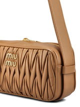Miu Miu Logo-lettering Zip-up Shoulder Bag - Women - Piano Luigi