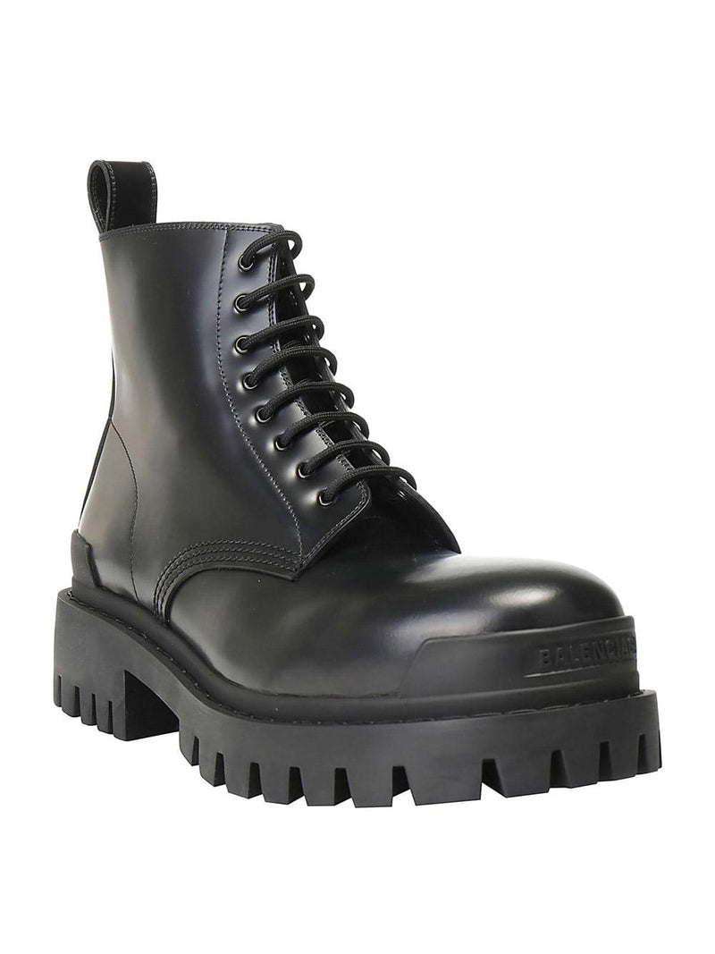 Balenciaga Strike Leather Combat Boots - Men - Piano Luigi