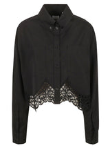 Burberry Lace Asymmetric Hem Crop Shirt - Women - Piano Luigi