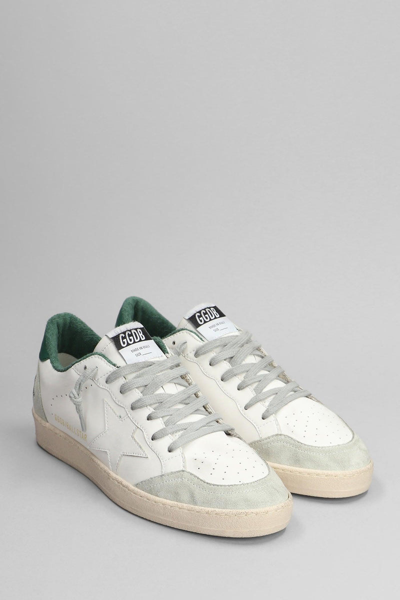 Golden Goose Ball Star Sneakers In White Suede And Leather - Men - Piano Luigi