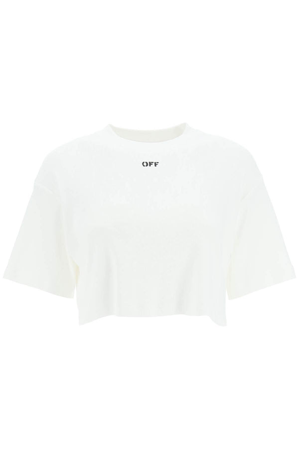 Off-White Logo Detail Cropped T-shirt - Women - Piano Luigi