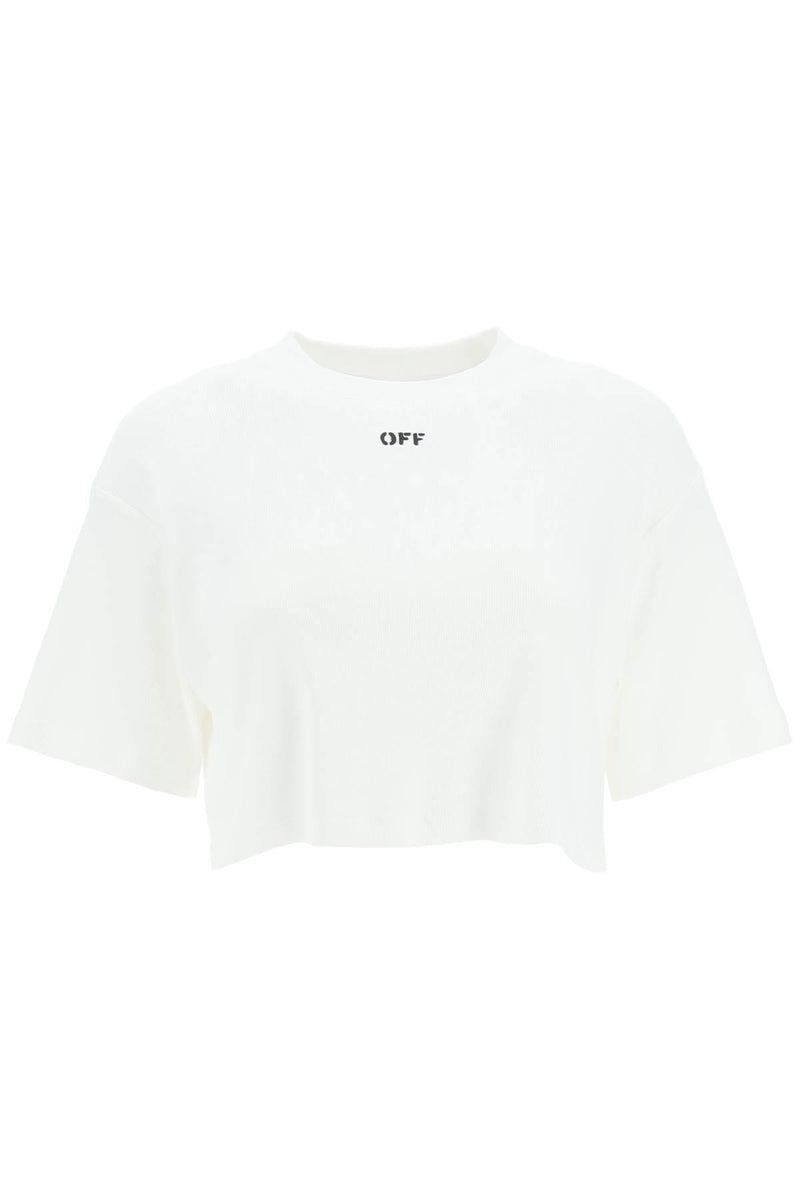 Off-White Logo Detail Cropped T-shirt - Women - Piano Luigi