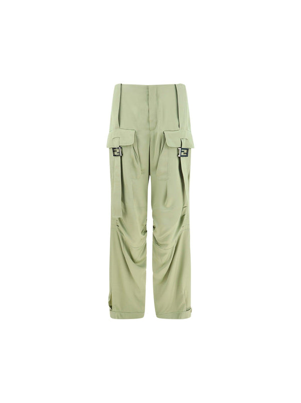 Fendi Satin Cargo Trousers - Women - Piano Luigi