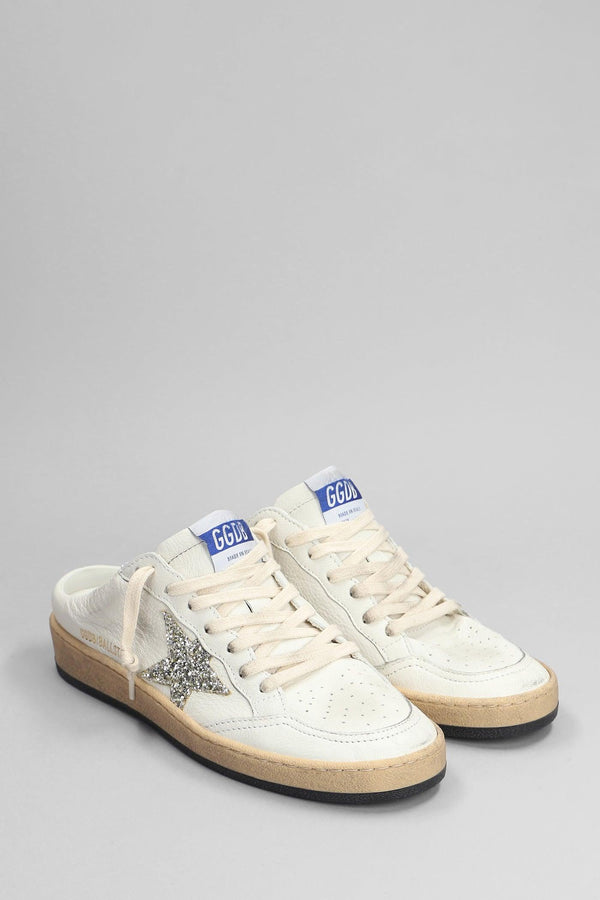 Golden Goose Ball Star Sneakers In White Leather - Women - Piano Luigi