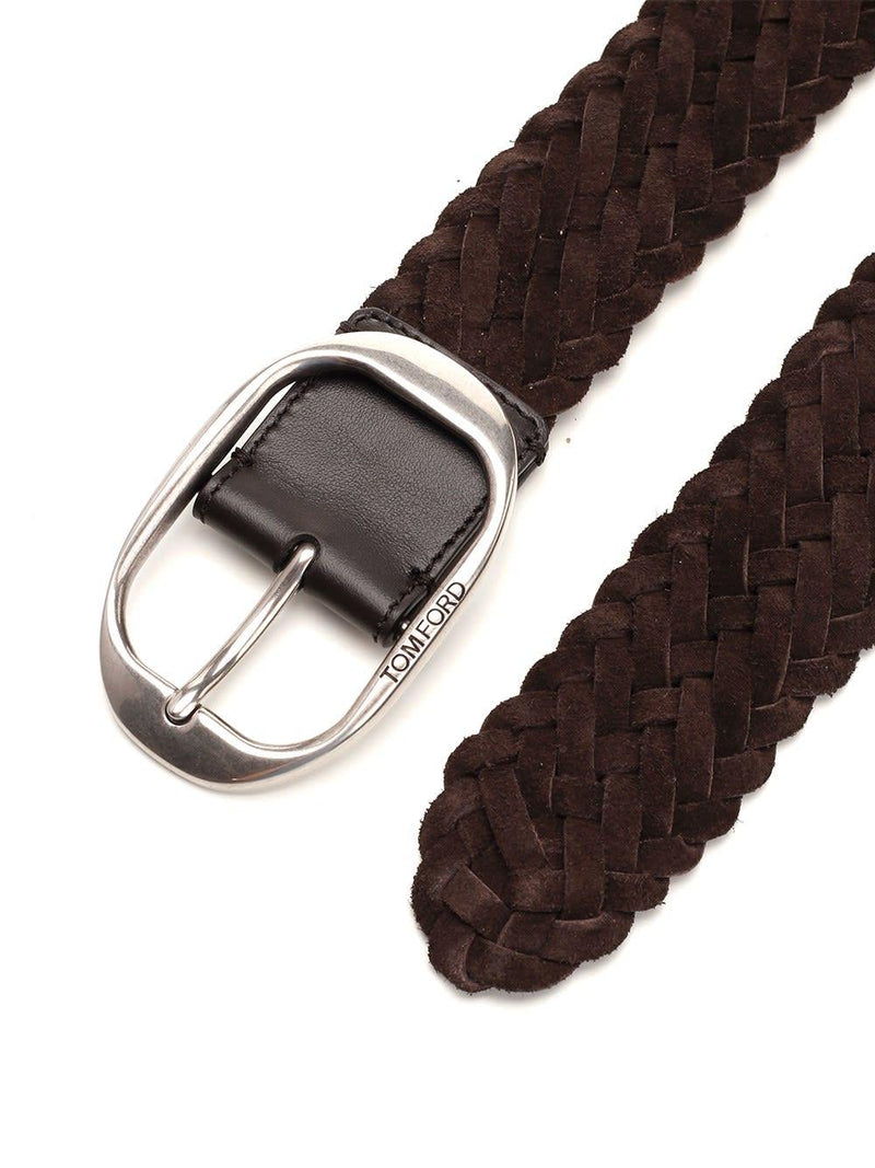 Tom Ford Woven Belt With Oval Buckle - Men - Piano Luigi