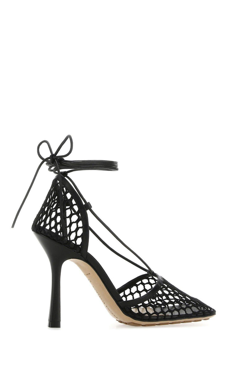 Bottega Veneta Black Mesh Stretch Sandals - Women - Piano Luigi