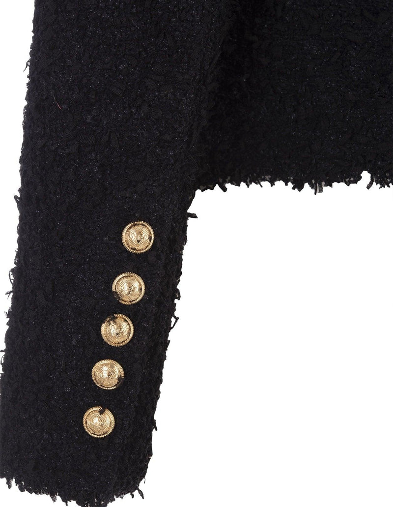 Balmain Black Tweed Tailored Blazer - Women - Piano Luigi