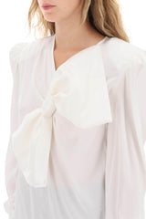 Balmain Satin Blouse With Maxi Bow - Women - Piano Luigi