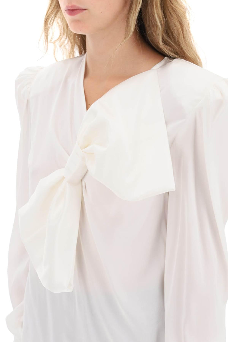 Balmain Satin Blouse With Maxi Bow - Women - Piano Luigi