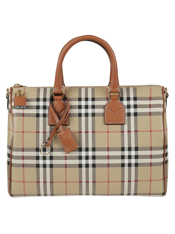 Burberry Top Handle Check Tote - Women - Piano Luigi