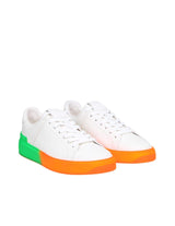 Balmain B Court Sneakers In White Leather With Two-tone Sole - Men - Piano Luigi