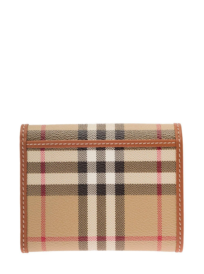 Burberry Leather And Check Wallet - Women - Piano Luigi