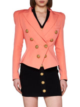 Balmain Crop Double-breasted Blazer - Women - Piano Luigi