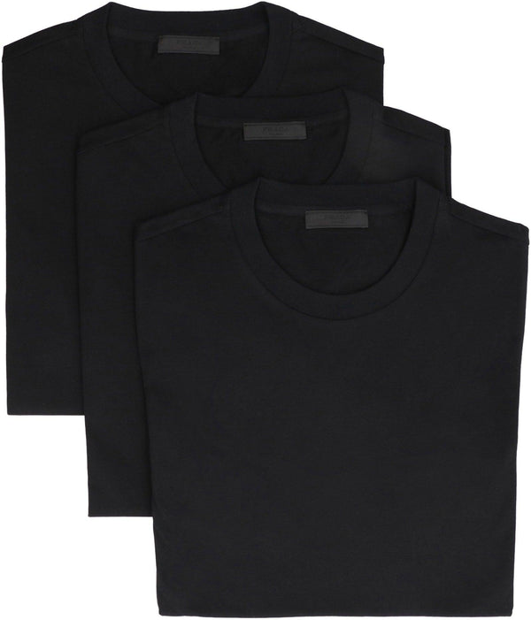 Prada Set Of Three Cotton T-shirts - Men - Piano Luigi