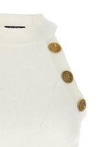 Balmain Logo Button Top - Women - Piano Luigi