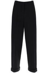 Balmain Cuffed Wool Crepe Trousers - Women - Piano Luigi