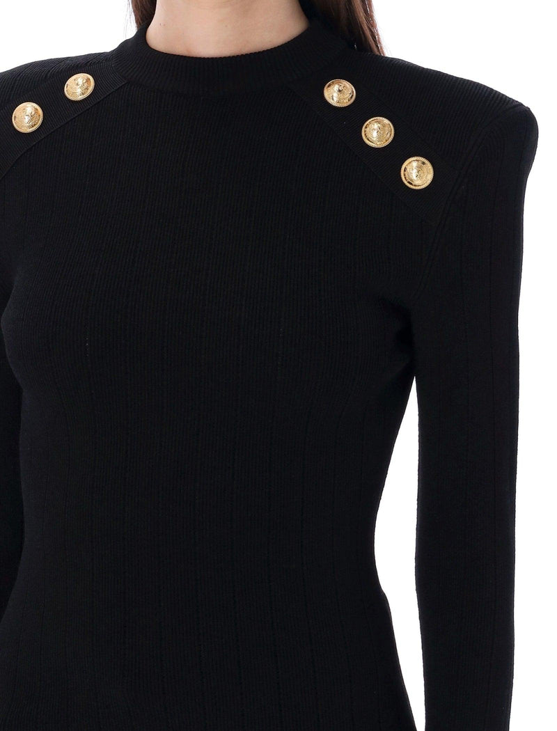 Balmain Knit Sweater With Gold-tone Buttons - Women - Piano Luigi