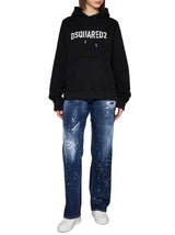 Dsquared2 Black Cotton Hoodie - Women - Piano Luigi