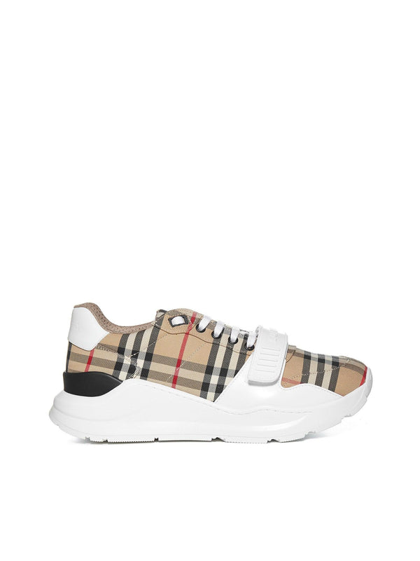 Burberry Beige New Regis Check Sneakers - Men - Piano Luigi