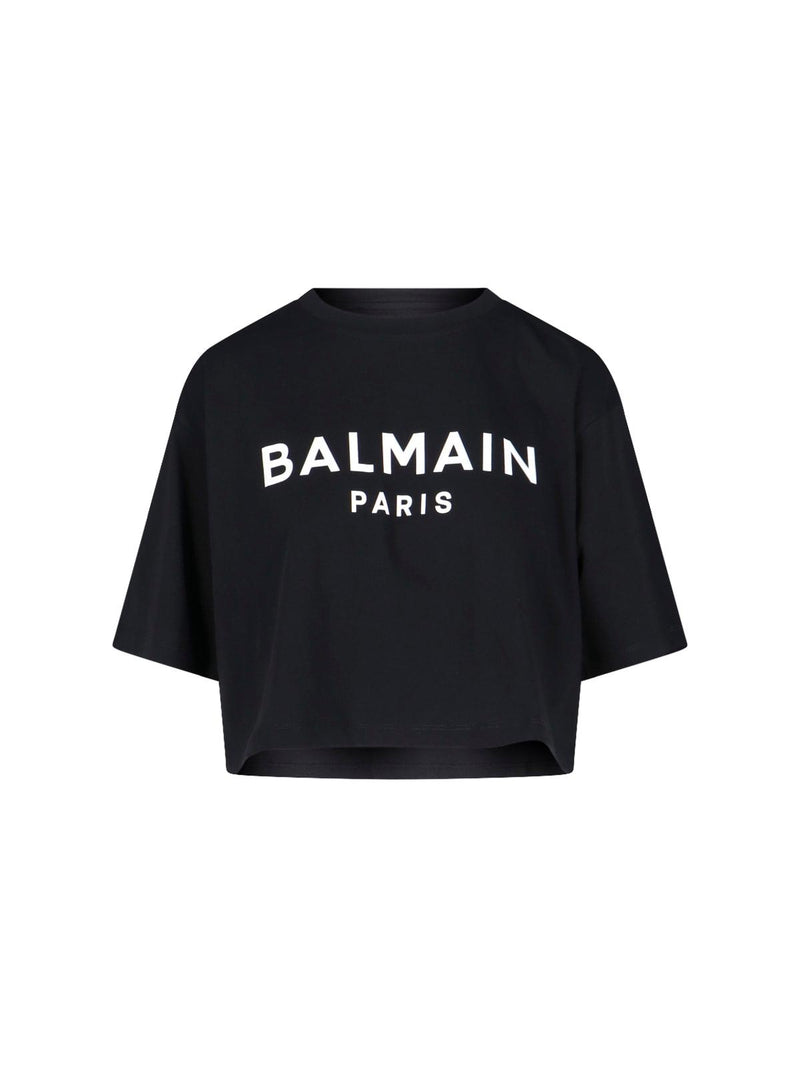 Balmain Logo Crop T-shirt - Women - Piano Luigi