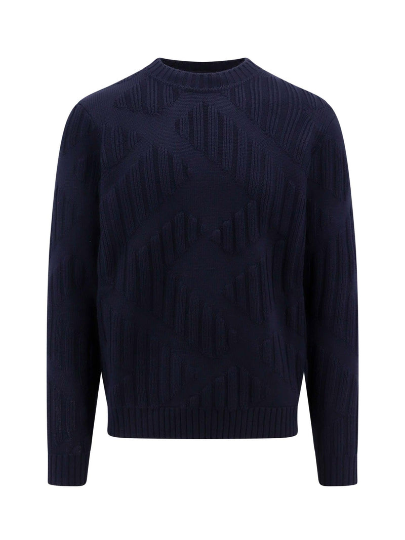 Fendi Blue Wool Jumper - Men - Piano Luigi