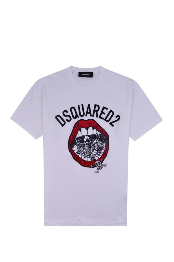 Dsquared2 Graphic Embroidered Crewneck T-shirt - Men - Piano Luigi