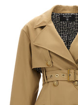 Balmain Logo Button Trench Coat - Women - Piano Luigi