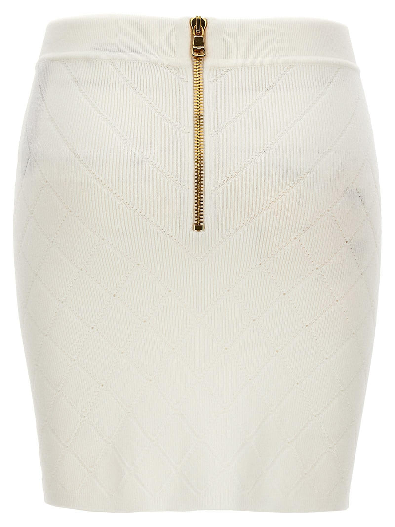 Balmain Logo Button Knitted Skirt - Women - Piano Luigi