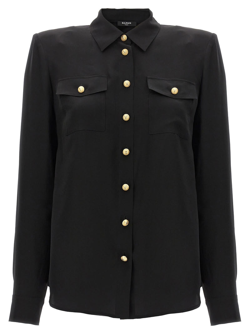 Balmain Logo Button Shirt - Women - Piano Luigi