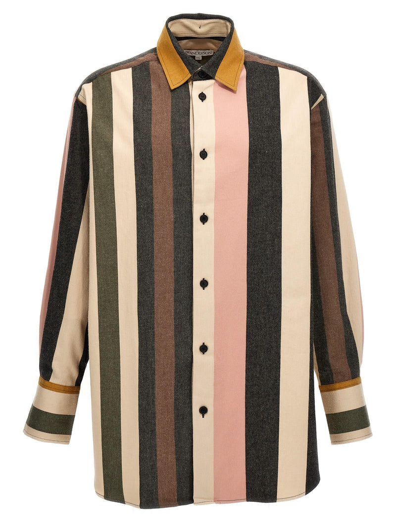 J.W. Anderson Logo Embroidered Striped Shirt - Men - Piano Luigi