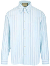 Gucci Striped Collared Long-sleeve Shirt - Men - Piano Luigi