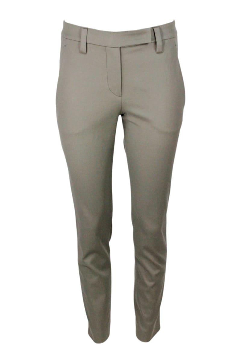 Brunello Cucinelli Stretch Cotton Cigarette Trousers - Women - Piano Luigi