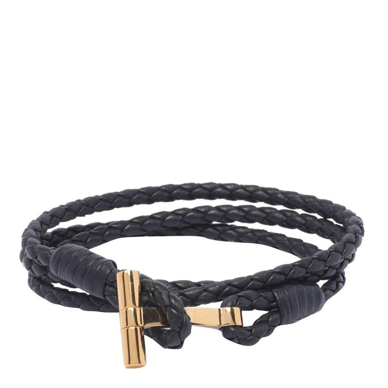 Tom Ford Logo Plaque Braided Bracelet - Men - Piano Luigi