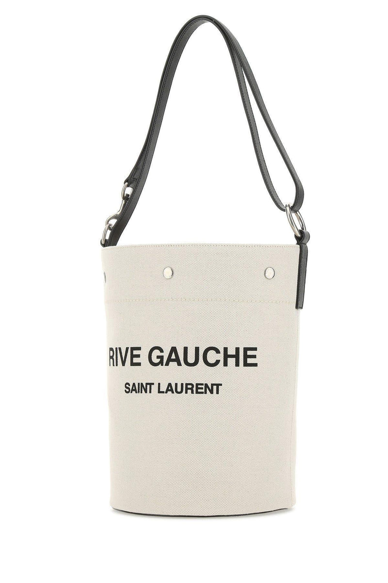 Saint Laurent Ivory Canvas Rive Gauche Bucket Bag - Men - Piano Luigi