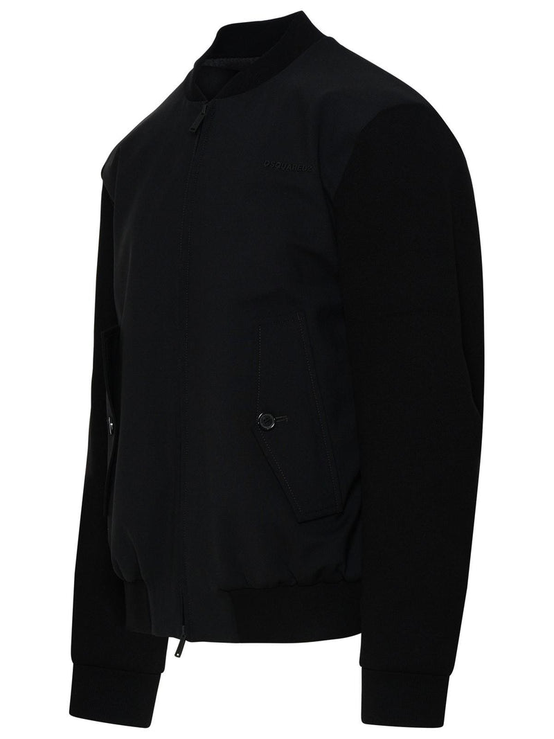 Dsquared2 Bomber Jacket In Black Wool - Men - Piano Luigi