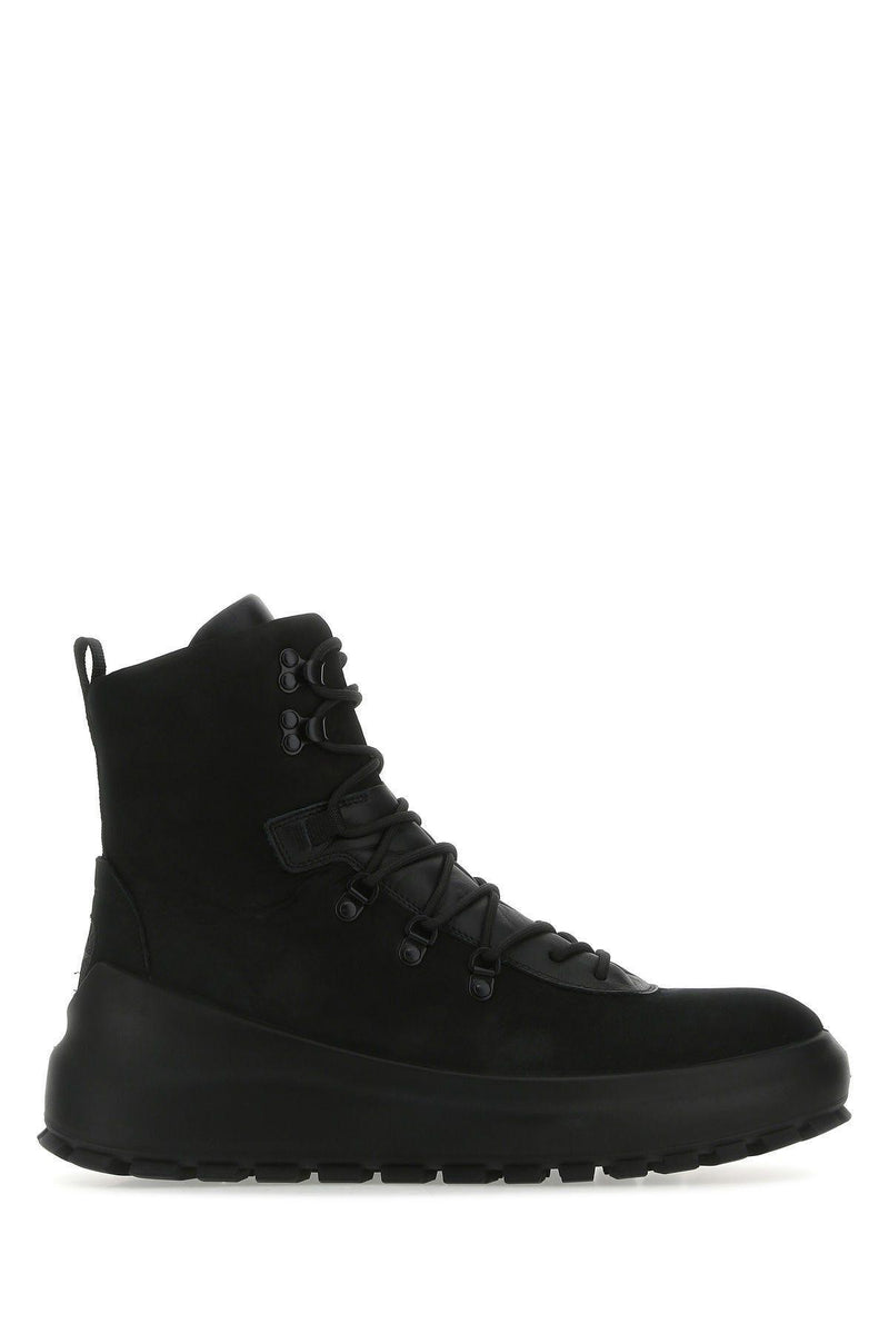 Stone Island Black Leather Boots - Men - Piano Luigi