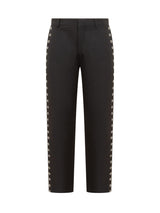 Off-White Eyelet Brand Slim Trousers - Men - Piano Luigi